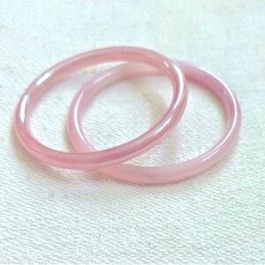 Glass Bangles - Pink Opal (faux) with Iridescent tint